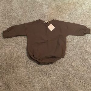 TODDLER WAFFLE KNIT SWEATER ROMPER